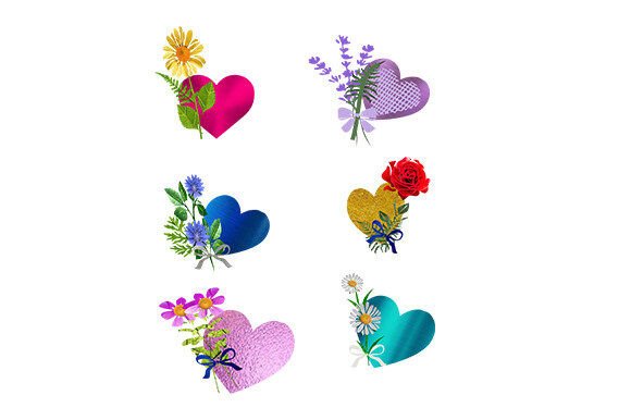 6 Hearts & Flowers: Elevate Your Visual Design with Versatile Clipart