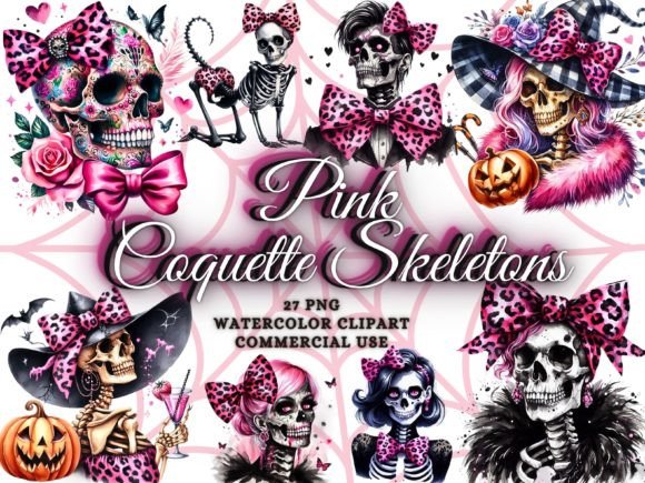 Elevate Spooky Season Designs with Versatile Skeleton Clipart