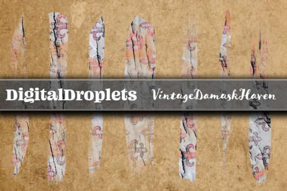 Elevate Your Designs with Vintage Damask Brush Strokes