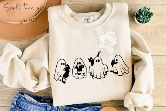 Ghosts with Cat PNG: A Designer's Playful Asset