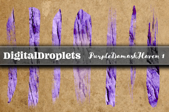 Purple Damask Brush Strokes: Free Design Assets