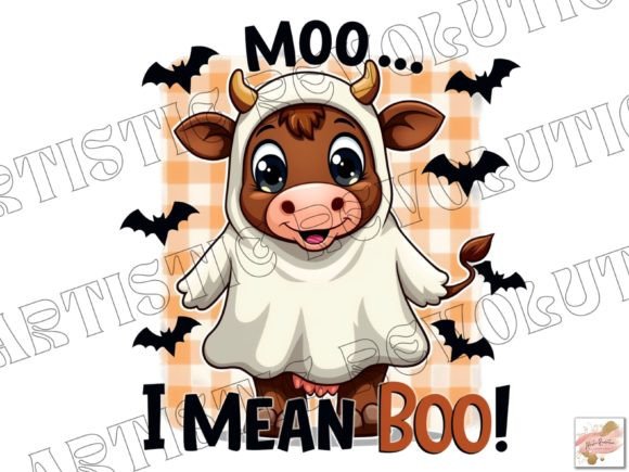 Spooky Ghost Cow Png: A Cute Halloween Design Asset