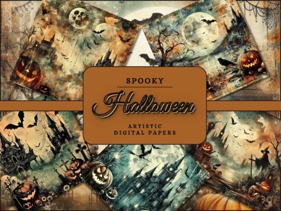 Spooky Vintage Halloween Digital Paper: A Design Asset
